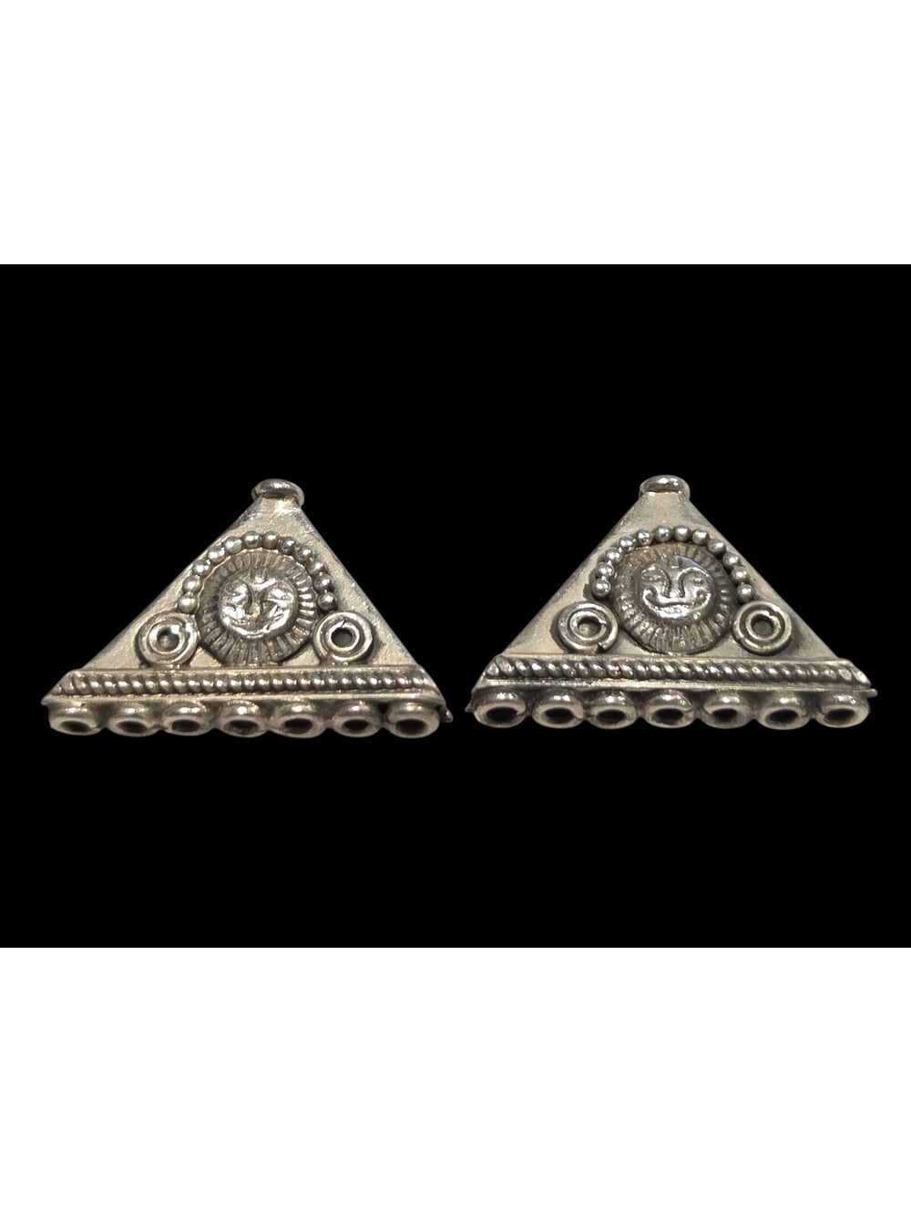 Vintage 925 Sterling Silver Bali Style Multi Strand Triangle Connector Beads